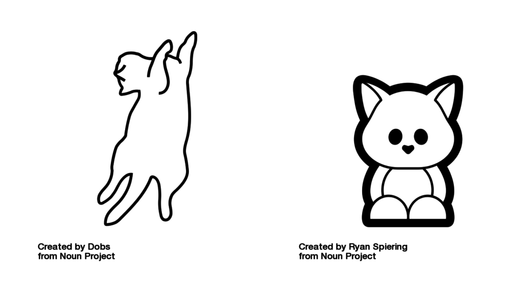 two cat icons from the noun project